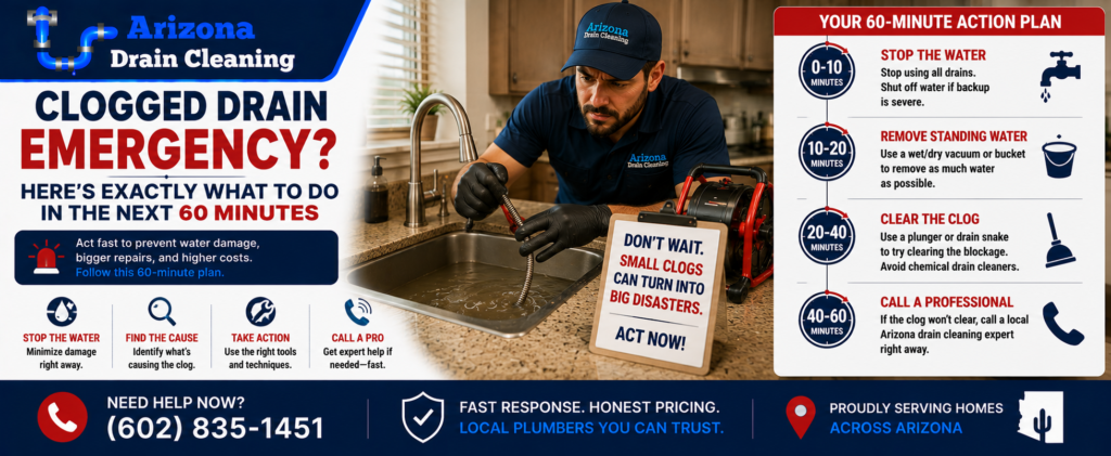 emergency clogged drain what to do