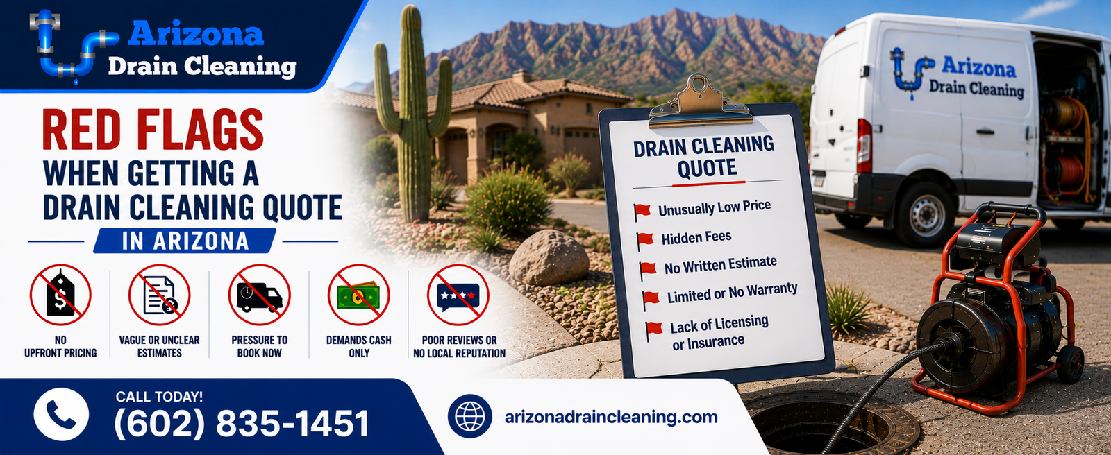 drain cleaning scam warning signs arizona