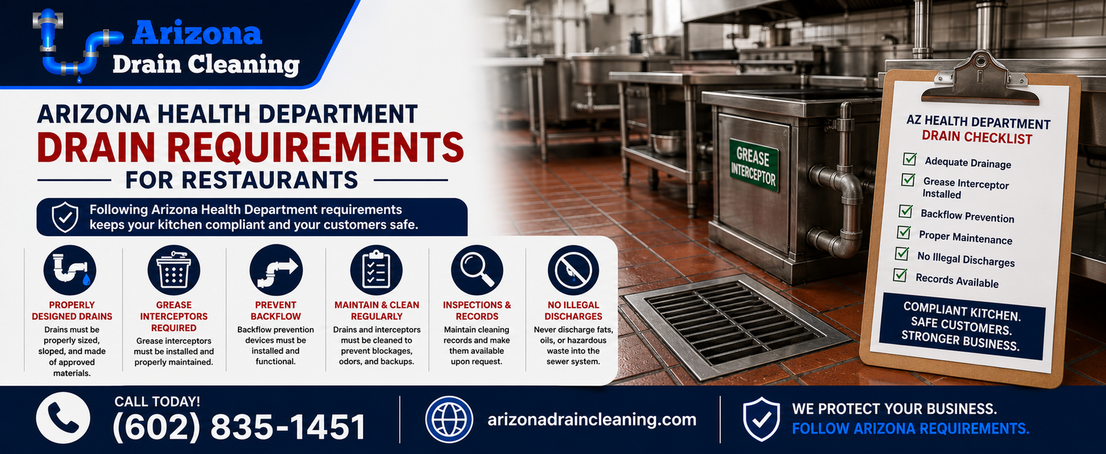 Arizona Restaurant Drain Requirements