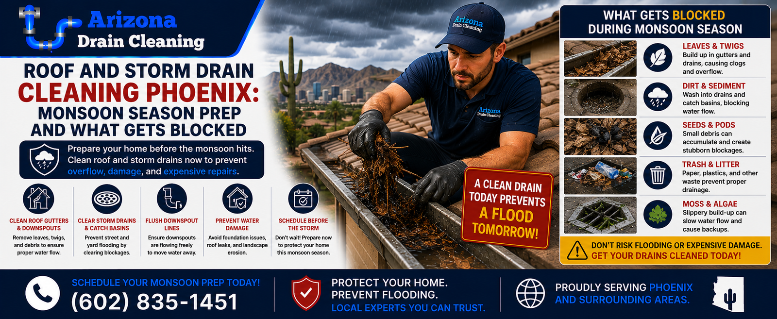 Roof and Storm Drain Cleaning Phoenix