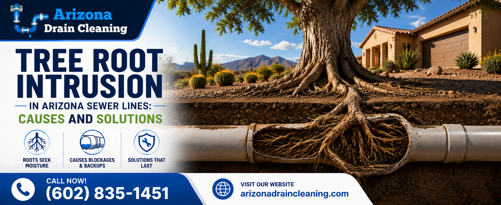 tree root intrusion sewer line arizona