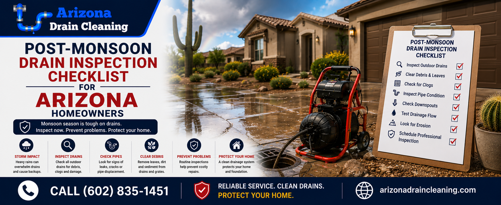 post monsoon drain inspection arizona