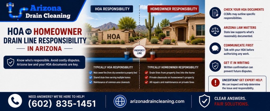 hoa drain line responsibility arizona